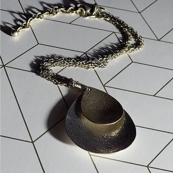 Chico's Silver Teardrop Pendant Necklace - Picture 1 of 6